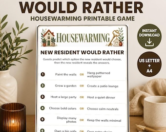 Guess the New Resident Housewarming Prediction Game, Printable PDF