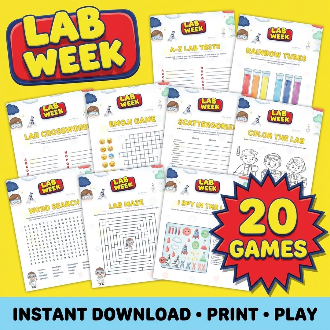 Amazon Lab Week Lab Week Games Bundle | 20 Printable Activities, Host Guide (PDF) - Etsy