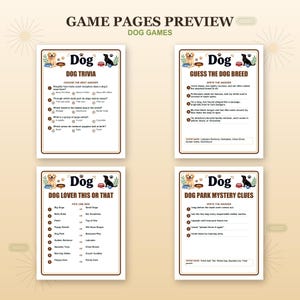 Lot de jeux pour chiens, 25 jeux imprimables pour une fête d'amoureux des chiens, activités pour un anniversaire de chiot, quiz sur les animaux de compagnie (format A4, PDF). image 2