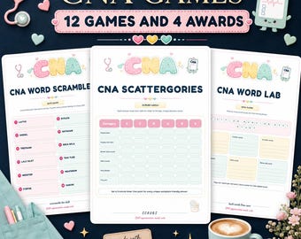 Lot de jeux de la Semaine de l'AIIC | 12 activités infirmières imprimables, prix (téléchargement PDF)