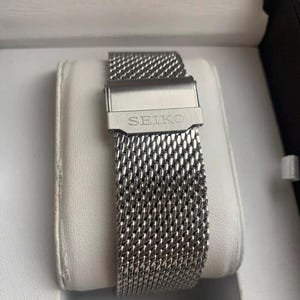 Äkta Seiko rostfritt stål nätarmband justerbart klockarmband