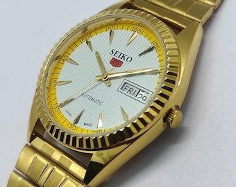 Refurbished Seiko 5 Automatic Men’s Watch – Gold Stainless Steel Classic watch