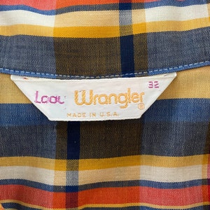 1970s Wrangler Western Plaid Button-up Long Sleeve Shirt Small 32 image 3