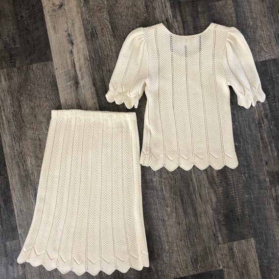 Vintage Oscar De La Renta Knit Two Piece Top and … - image 2