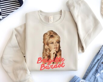 Brigitte Bardot Sweatshirt, Retro French Icon, Classic Cinema