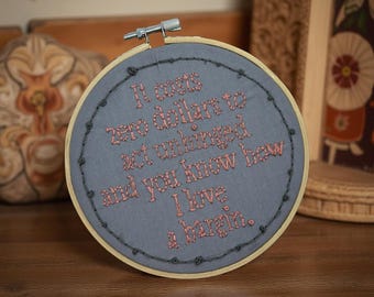 It costs zero dollars to act Embroidery