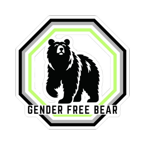 Kiss-Cut Stickers, Gender Free Bear, Agender