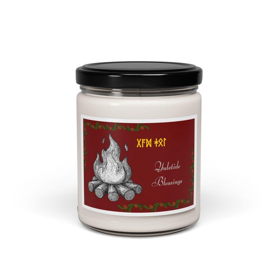 Yule Scented Soy Candle 9oz | Winter Solstice Candle | Pagan Celebration Gift