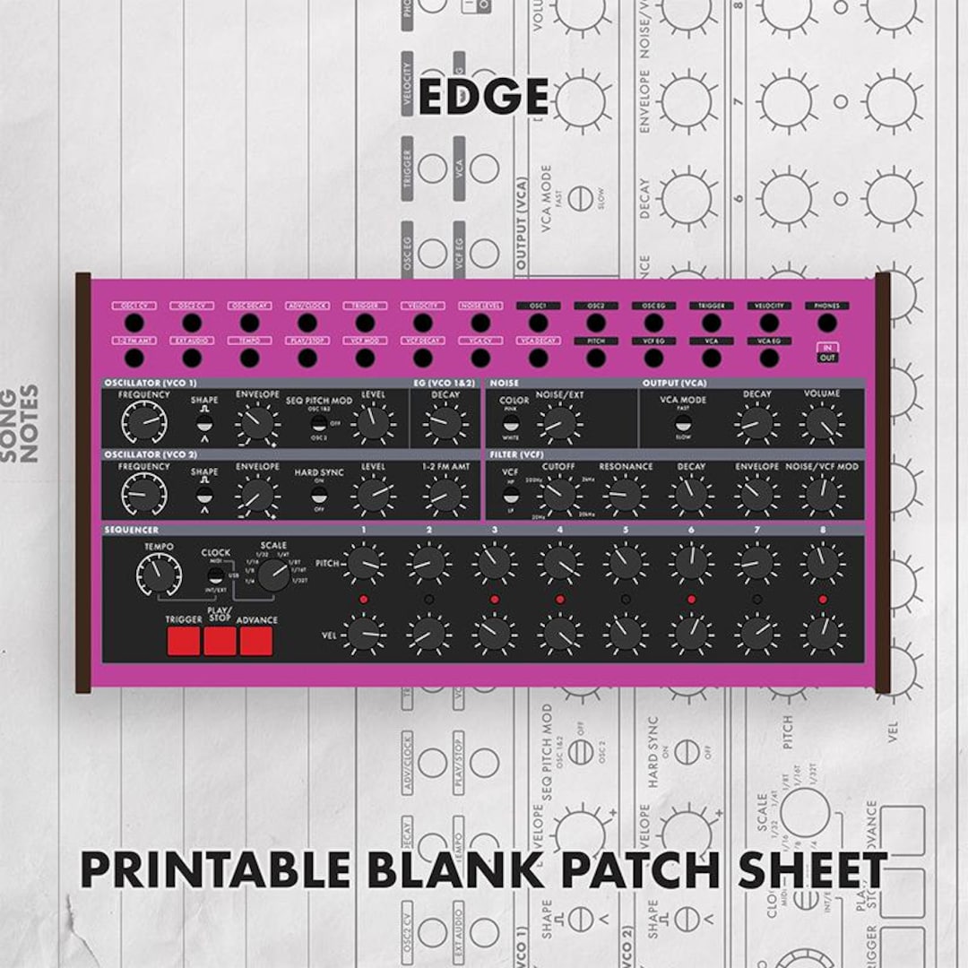 Behringer Edge Patch Sheet, Synth Documentation Template (PDF Download ...