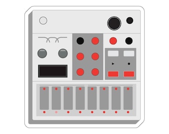 Korg Volca Sample Synthesizer Sticker Die Cut Icon, Portable Sampling Groovebox Vinyl Decal for Laptop, Studio Gear, DAW Setup Gift