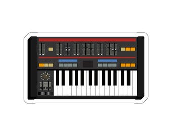 Roland Juno 106 Synthesizer Sticker Die Cut Icon, Classic Analog Poly Synth Vinyl Decal for Laptop, Studio Gear, DAW Setup Gift