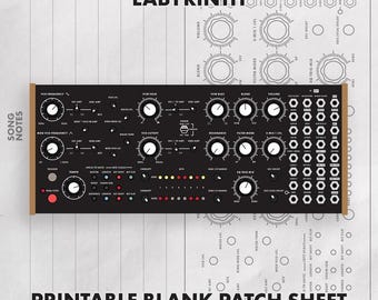Moog Labyrinth Blank Patch Sheet | Szablon notatek syntezatora (pobierz plik PDF)