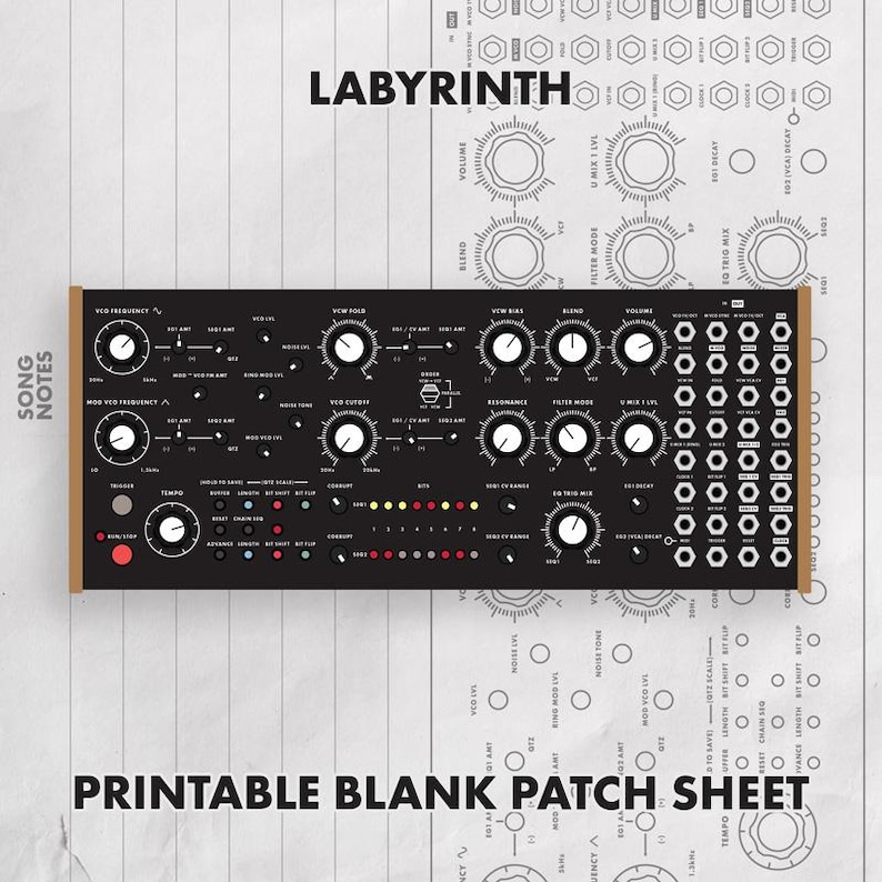 Moog Labyrinth Patch Sheet, Synth Documentation Template (PDF Download ...