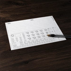 Elektron Model:Samples patch sheet filled in by hand — printable synth documentation PDF for saving and organizing hardware patches