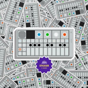 Teenage Engineering OP-1 Synthesizer Sticker Die Cut Icon, Portable Synth Sampler Groovebox Vinyl Decal, Studio Gear, DAW Setup Gift