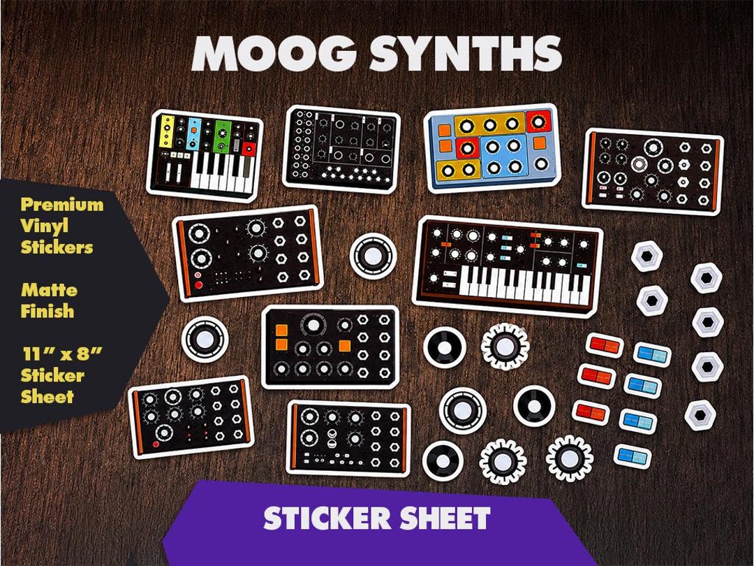 Synth Line Sticker Moog Semi-modular Synth Sticker Sheet, Analog Synth Decals for Laptop ...