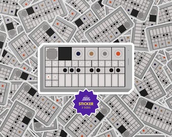 Icono troquelado de la pegatina de campo OP-1 de Teenage Engineering, calcomanía de vinilo para caja de ritmos de sintetizador portátil para portátil, equipo de estudio, regalo para configuración de DAW