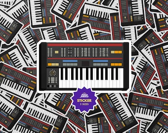 Adesivo Roland Juno-106, decalque clássico de sintetizador polifônico analógico para laptop, equipamento de estúdio