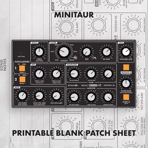 Moog Minitaur Blank Patch Sheet Printable