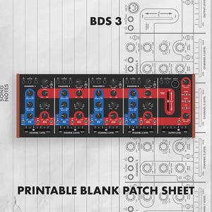 Feuille de patch vierge imprimable Behringer BDS 3, téléchargement PDF, modèle de documentation de synthétiseur, notes sur le synthétiseur matériel