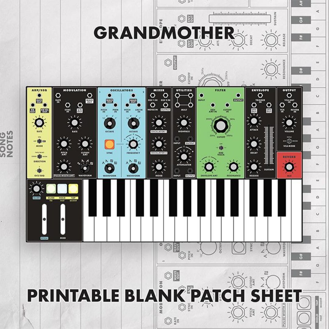 Grandmother Synth Patch Sheet | Semi-modular Synth Notes Template (PDF ...