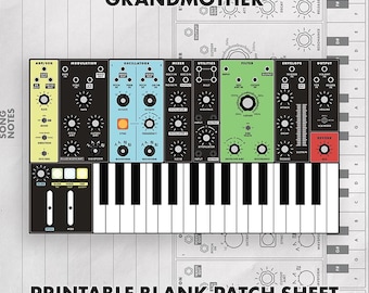 Moog Grandmother Patch Sheet, Synth Documentation Template (PDF Download)