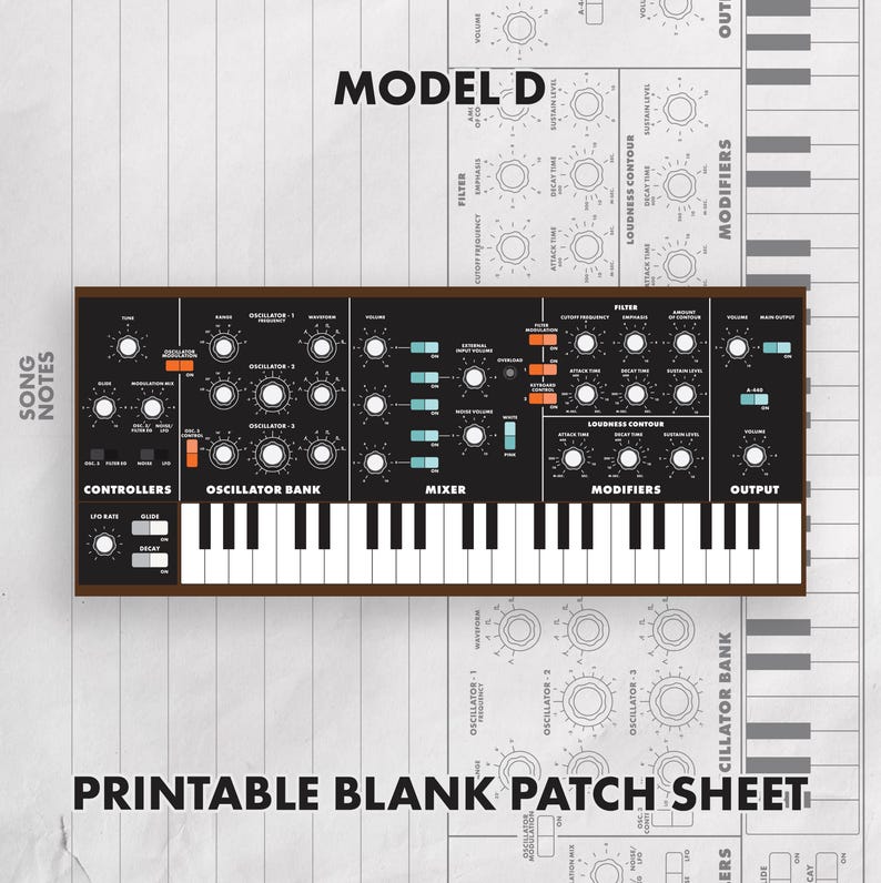 Moog Model D Patch Sheet, Synth Documentation Template (PDF Download ...