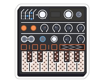Arturia MicroFreak Synthesizer Vinyl Sticker, Retro Synth Keyboard Decal for Laptop, DAW Setup, Music Producer Gear or Studio Decor