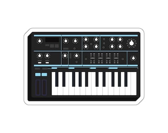 Novation Bass Station II Analog Synth Sticker, Classic Mono Synth Vinyl Decal for Laptop, Studio Gear, DAW Setup or Music Producer Gift