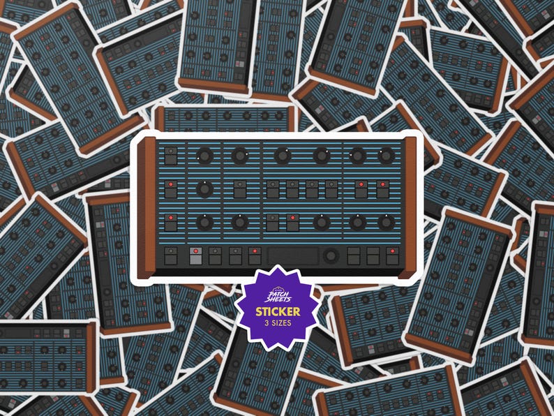 Synth Line Sticker Behringer Ub-xa D Sticker, Vintage Polyphonic Analog Synth Decal for ...