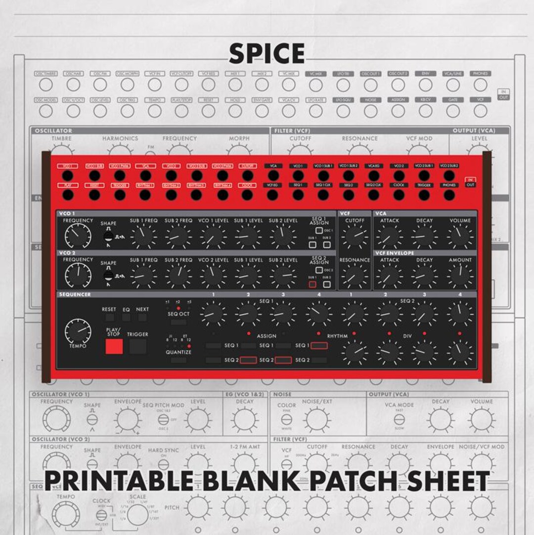 Behringer Spice Patch Sheet, Synth Documentation Template (PDF Download ...