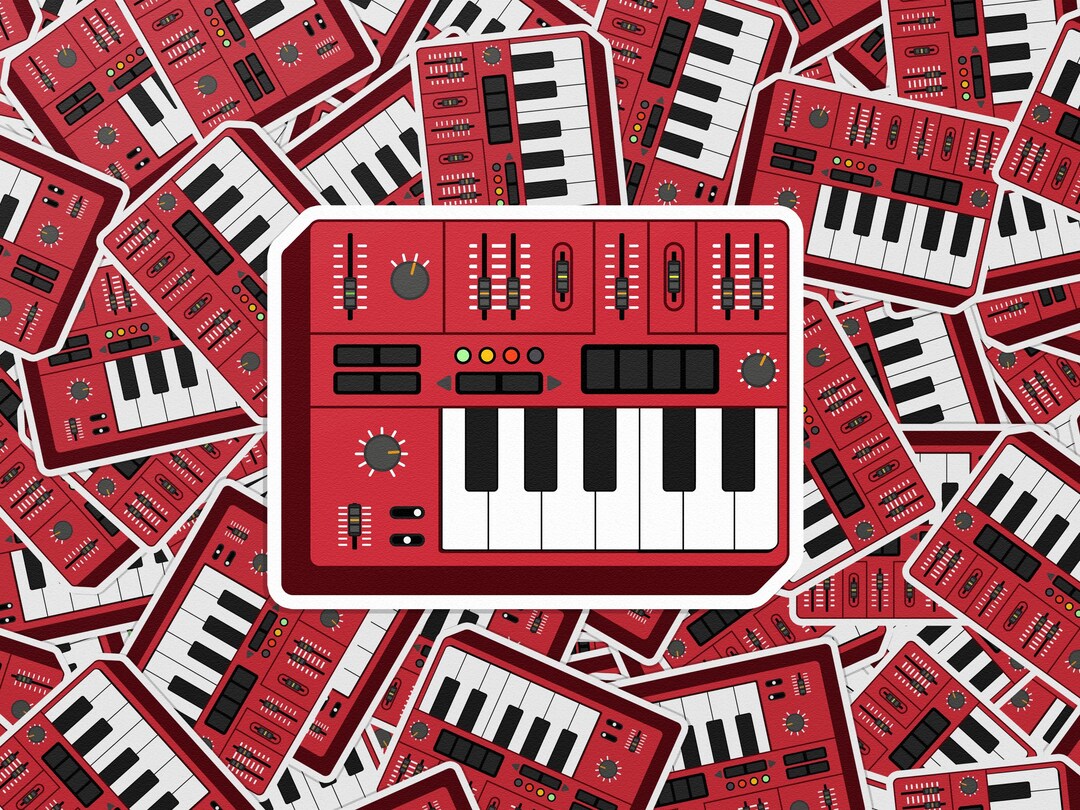 Synth Line Sticker Behringer MS 1 Red Synthesizer Sticker Die Cut Icon, Classic Analog ...