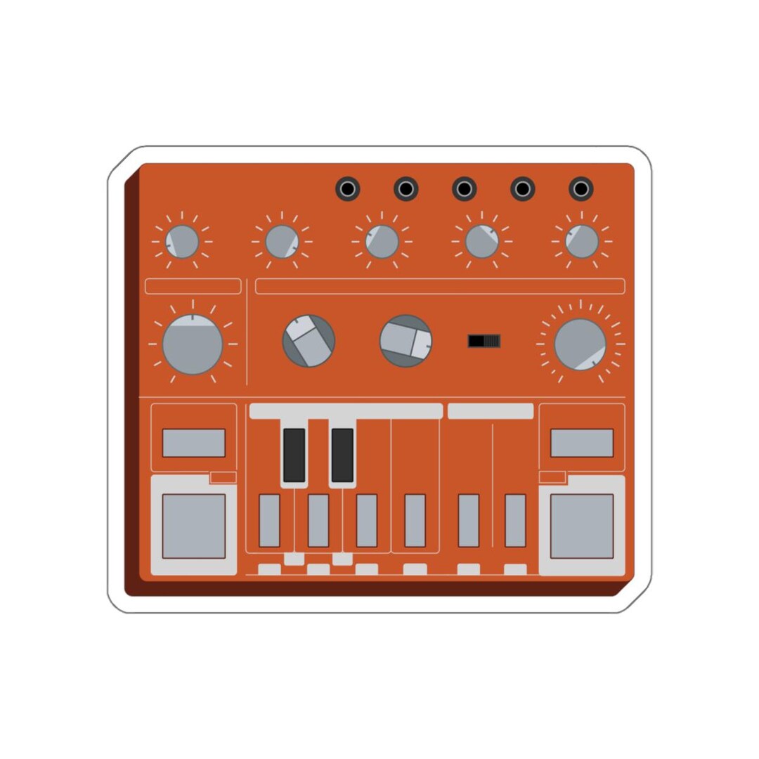 Synth Line Sticker Behringer TD 3 Orange Synthesizer Sticker Die Cut Icon, Classic Acid ...