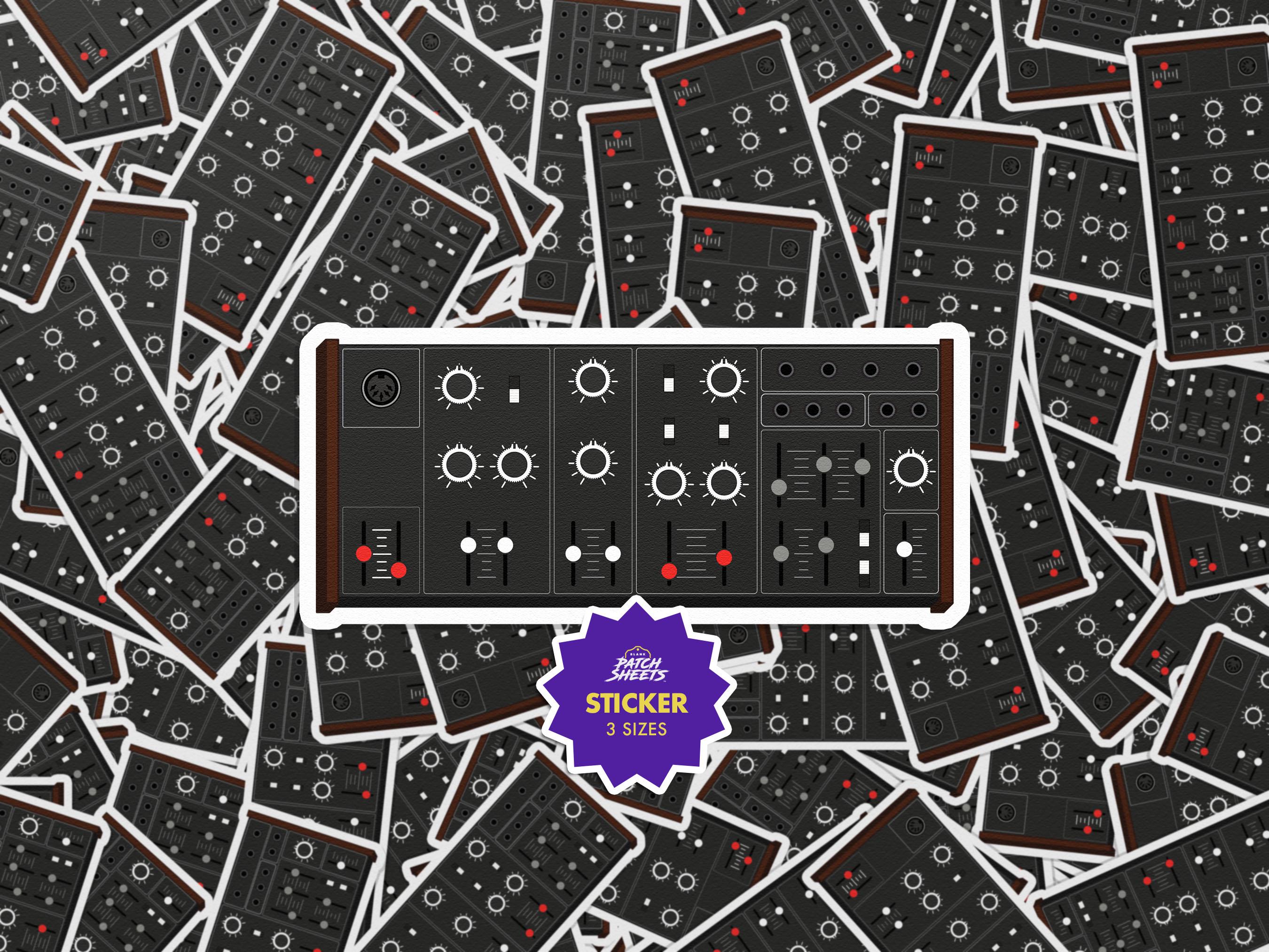 Synth Line Sticker Behringer CAT Sticker, Vintage Duophonic Analog Synth Decal for Laptop ...