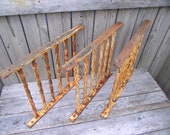 3 Antique Wrought Iron Hand Forged Window Grates Twisted Architectural Salvage Repurposed Table Legs Gates Industrial Rustic Art Reclaimed