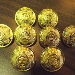 British Army Buttons The Devonshire Regiment Buttons King&#39;s Crown Military Battle Royal - Set of 8 Metal Button Gold