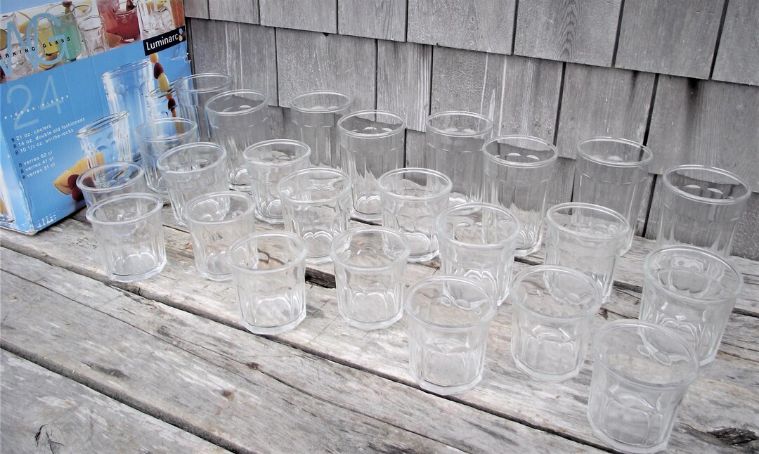 24 NEW in Box - Luminarc Working Glass CLEAR - 24 Glasses -tumblers ...