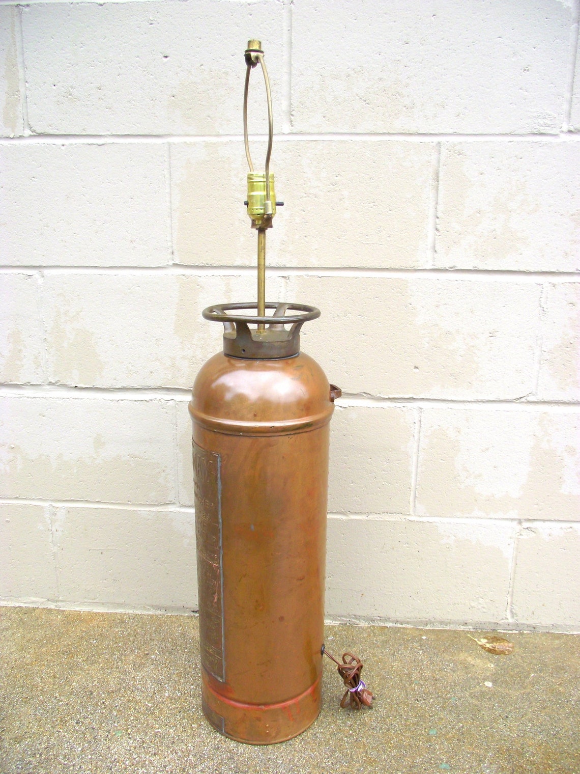 Vintage Fire Extinguisher Table Lamp Copper and Brass - Etsy