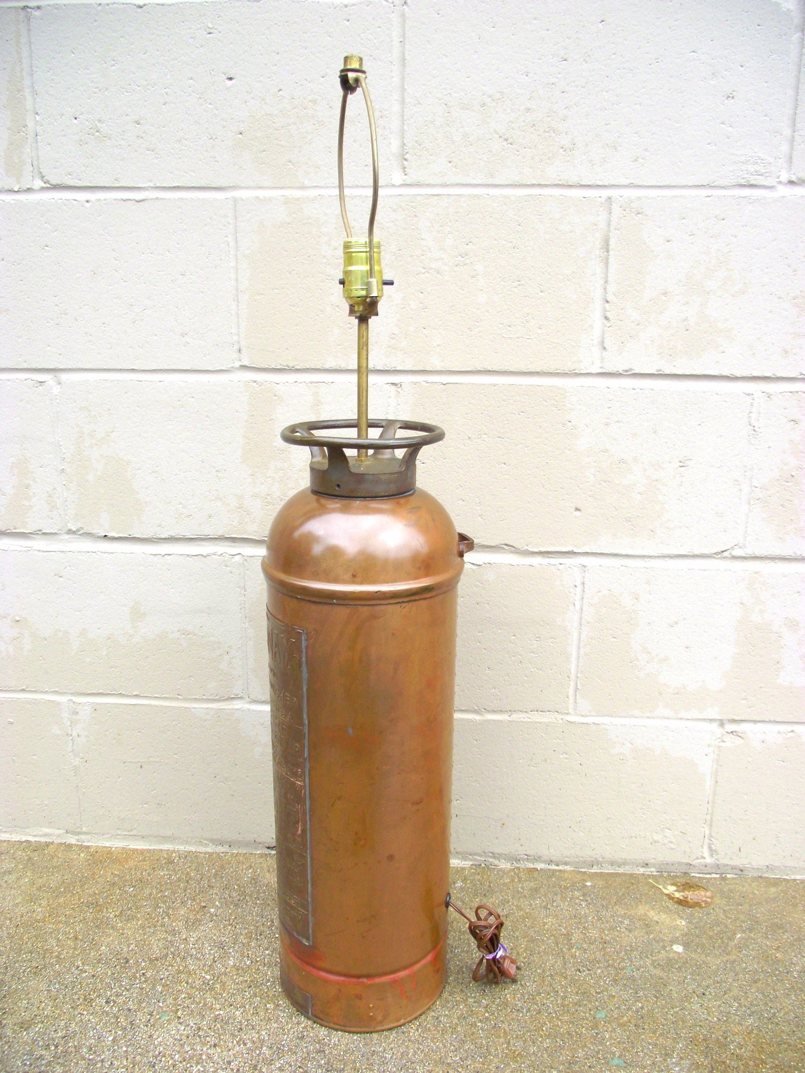 Vintage Fire Extinguisher Table Lamp Copper and Brass Etsy