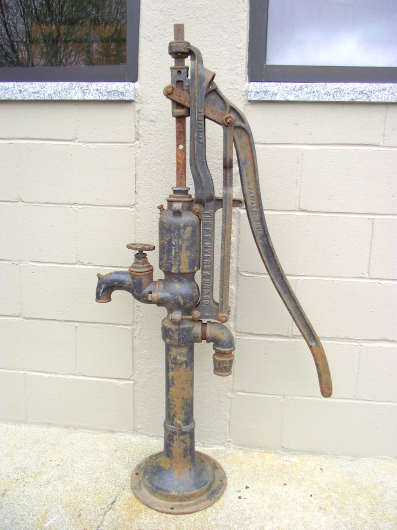 Antique Tall Cast Iron Industrial Well Pump F.E. Myers Etsy