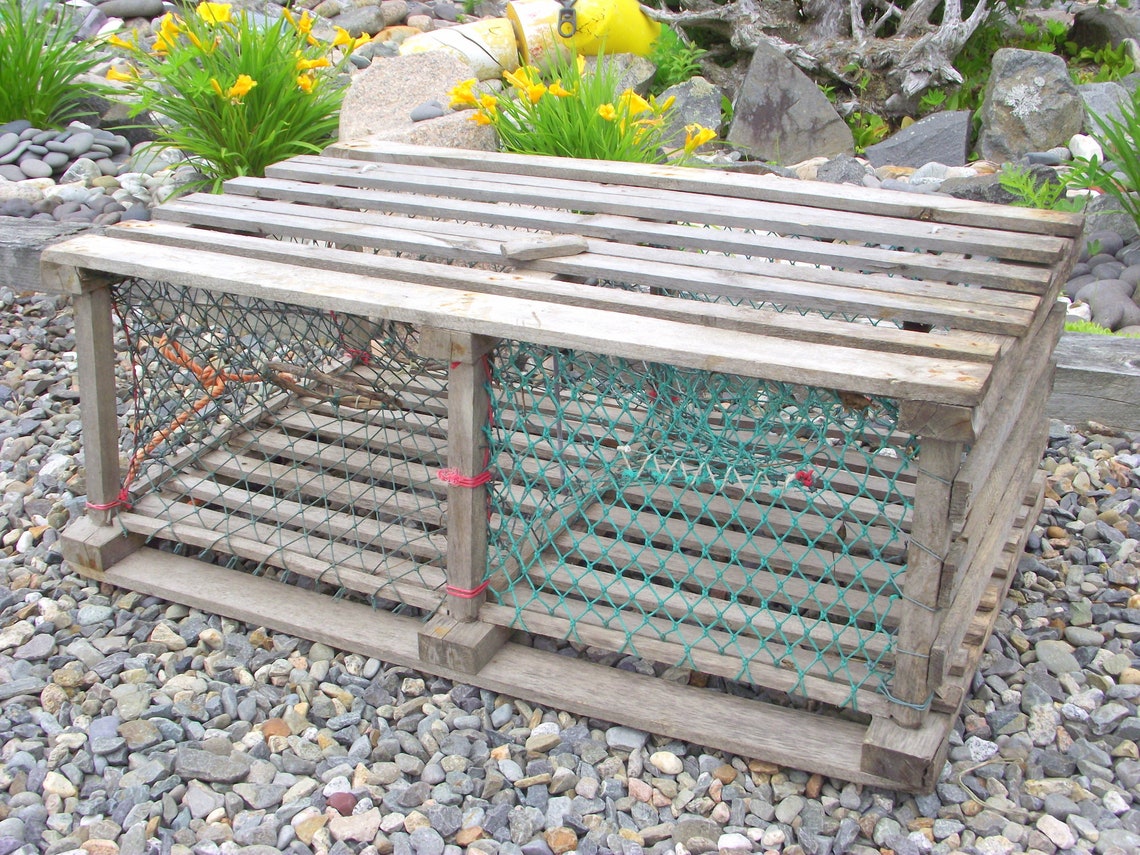 Real Vintage Wooden Lobster Trap From MAINE Weathered Wood Etsy