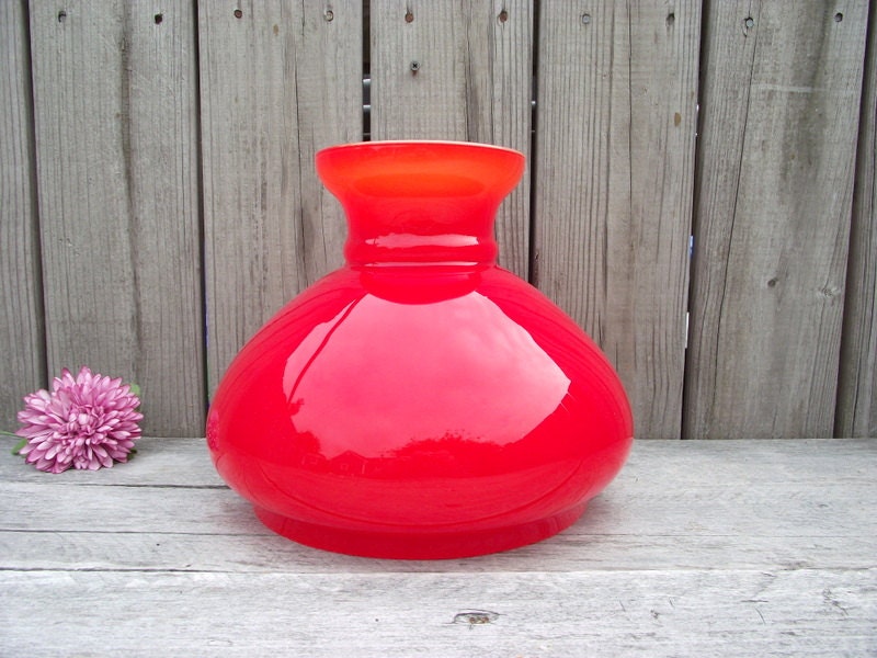 Orange Red Lamp Shade Vianne French, French Glass Lamp Shades