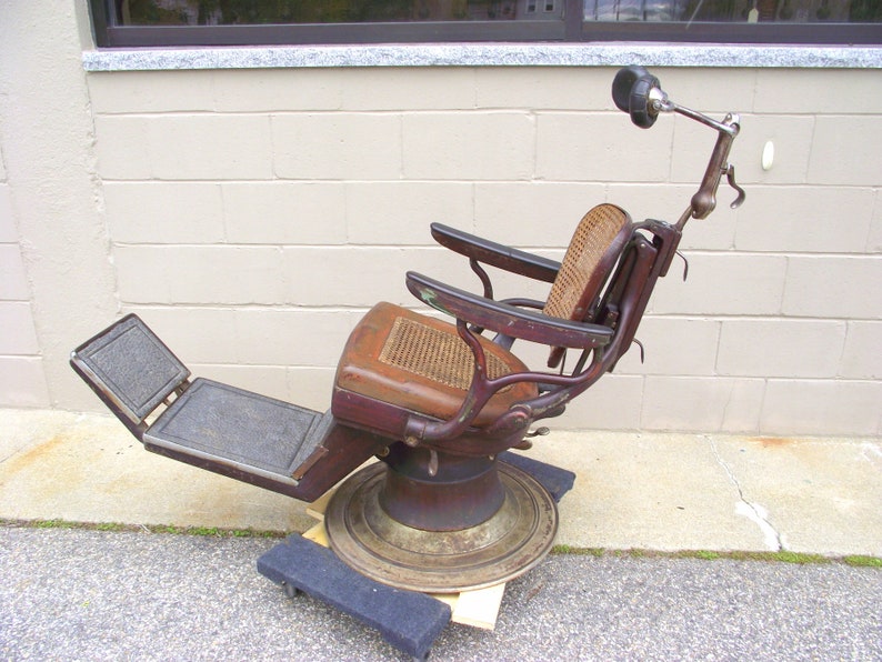 Antique Ritter Dentist Dental Chair Tattoo Parlor Piercing Steampunk Barber All Original Seat Caning Mfg Co Rochester Ny