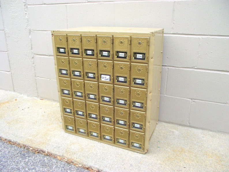 Post Office Box Mail Po Boxes Brass Gold Doors Wine Rack Etsy