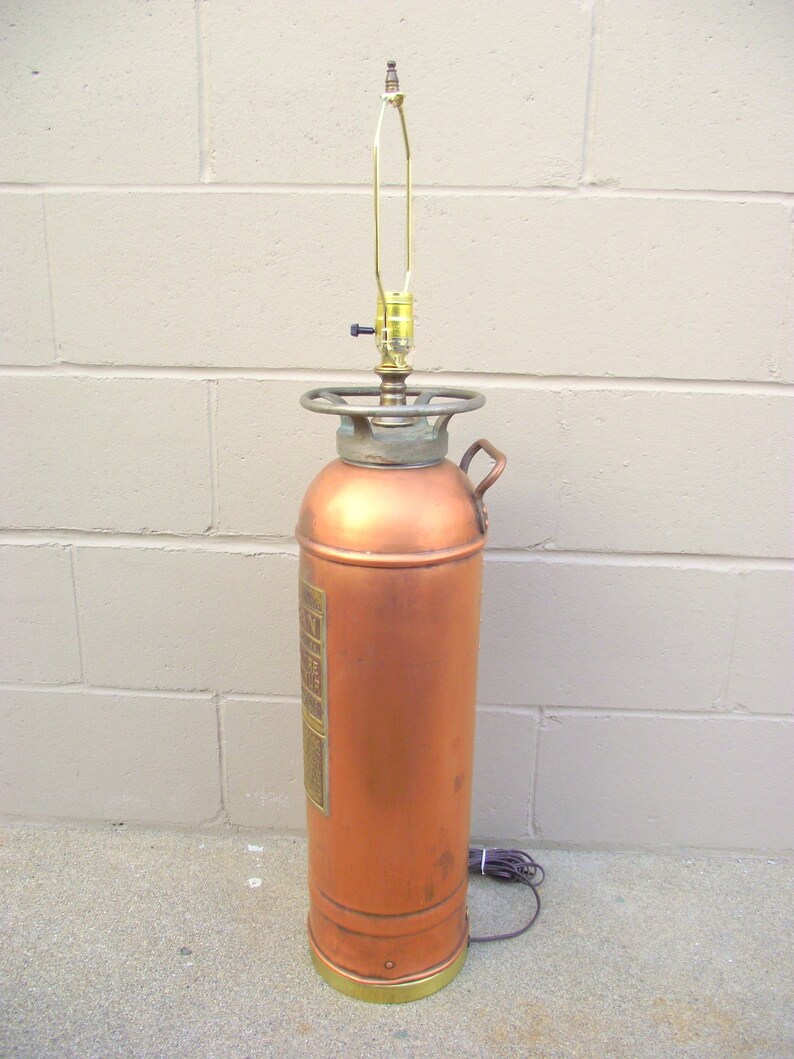 Fire Extinguisher Table Lamp Copper and Brass Industrial Urban Etsy