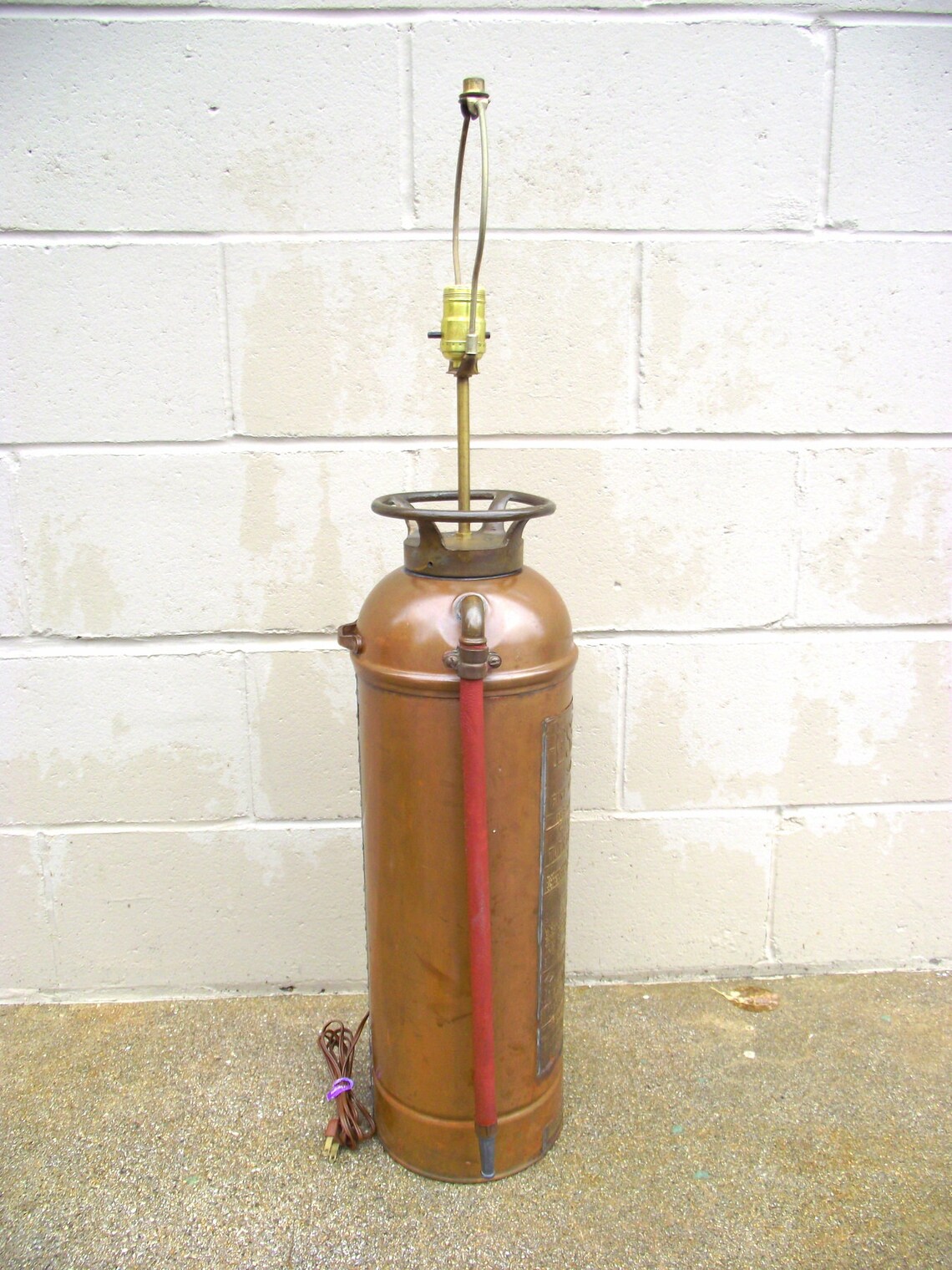 Vintage Fire Extinguisher Table Lamp Copper and Brass Etsy