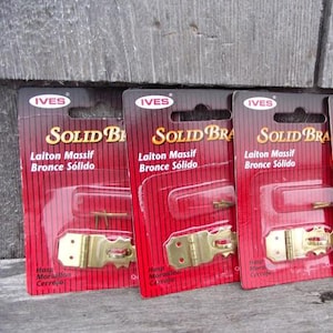 Ives Minature Ornamental Hasp Locking Latch Solid Brass 5/8" wide 1-7/8" long c9110b3