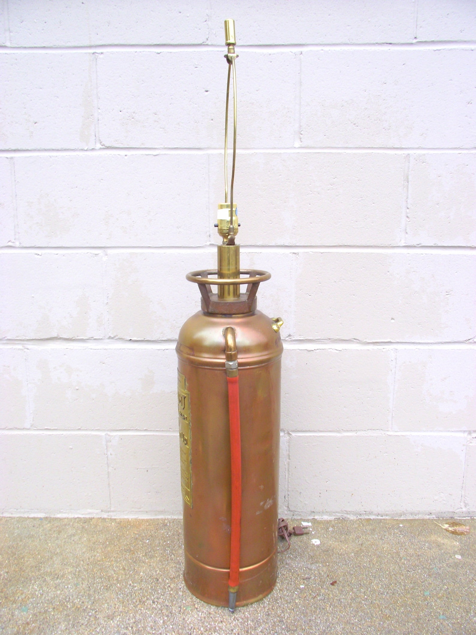 Vintage Fire Extinguisher Table Lamp Copper and Brass Etsy