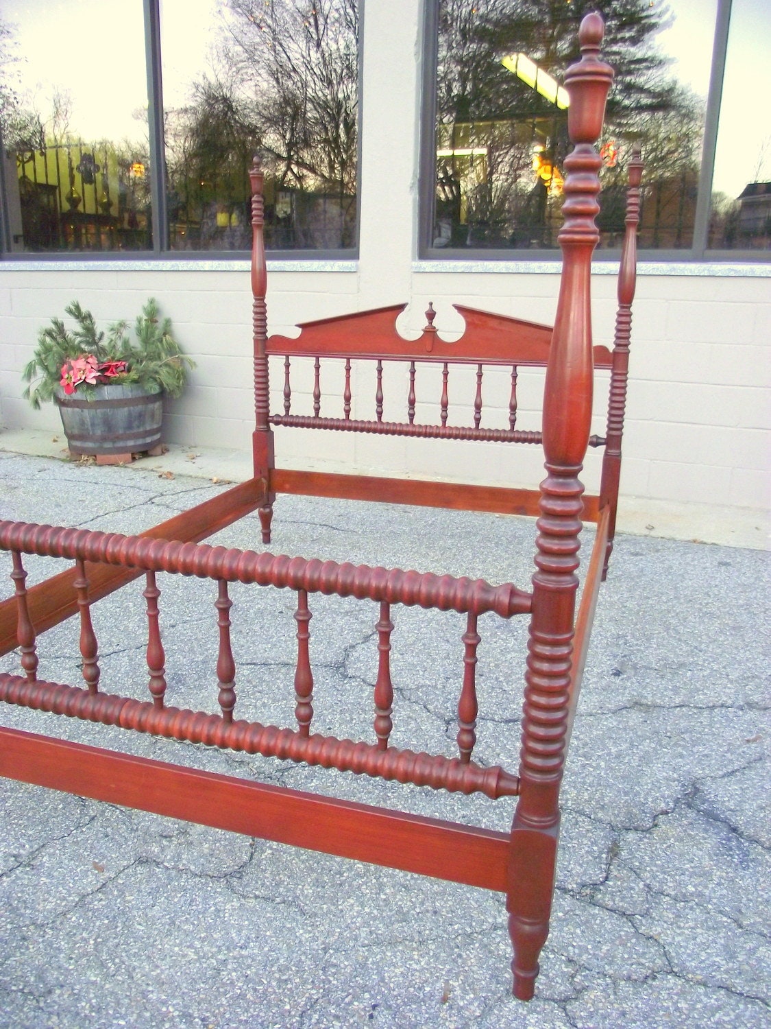 Antique FULL 4 Poster Colonial Spool Spindle Bed - Heirloom Jenny Lind ...