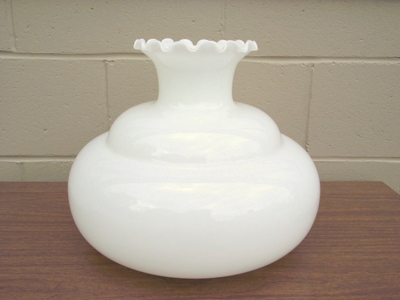 Antique Milk Glass Lamp Shade Parlor 10 Fitter Oil Kerosene Gas Replacement Globe Light Lampshade Milkglass Table Ceiling Chandelier